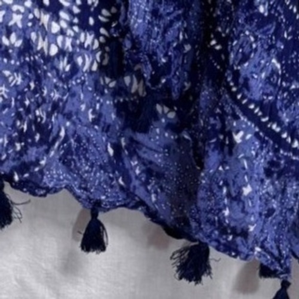 Altard State Blue Boho‎ Kimono Open Front Shawl Wrap Cover Up Small Medium